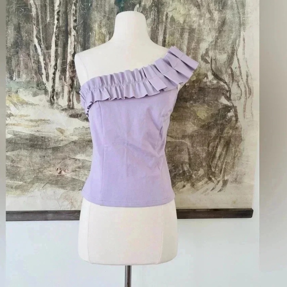 Anthropologie Sunday in Brooklyn faux leather one shoulder top New With Tag